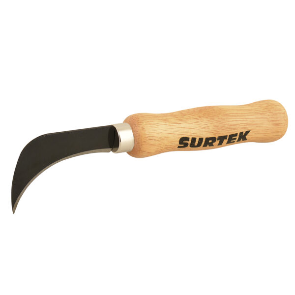 Cuchillo de acero inoxidables con mango de madera de 8", para linóleo Surtek, 120125