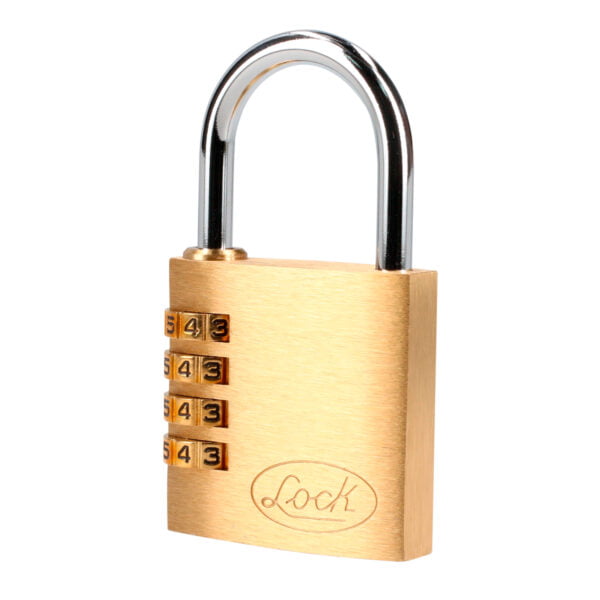 Candado de combinación programable para maleta, latón, 40 mm Lock, 12CA