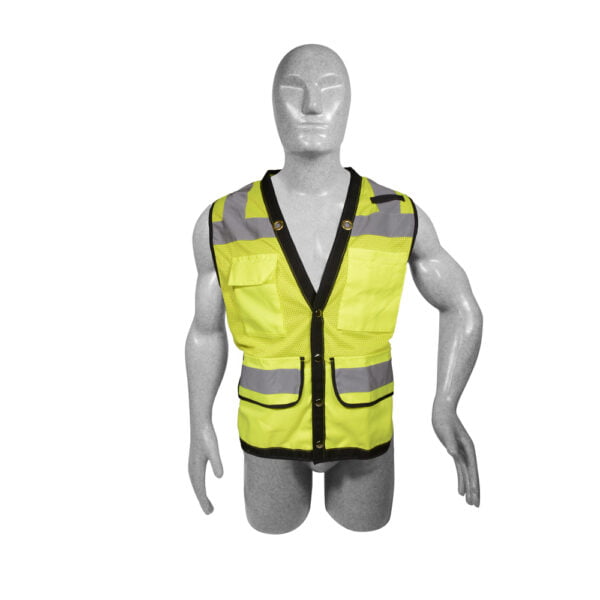 Chaleco de seguridad tipo supervisor cerrado de alta visibilidad amarillo unitalla Surtek, 137549