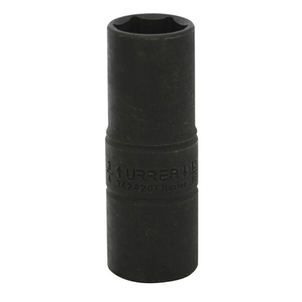 Dado de impacto largo doble boca en pulgadas cuadro de 1/2", 3/4" x 13/16" Urrea, 742426T