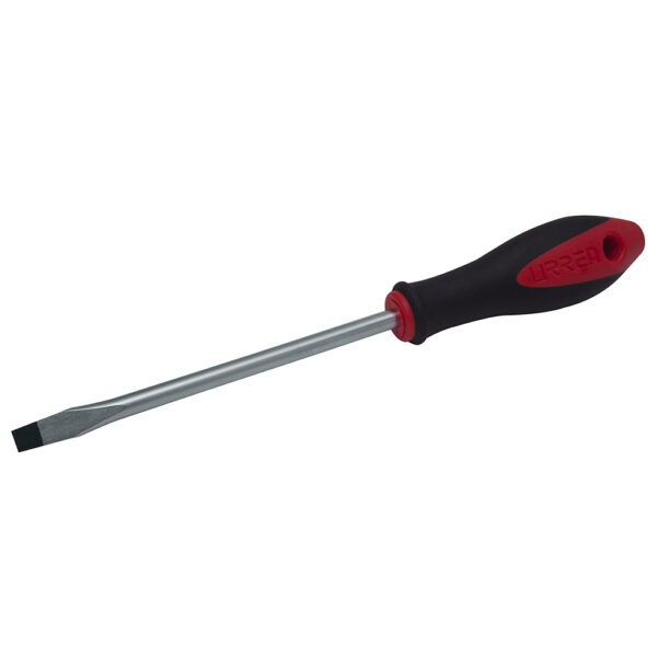 Destornillador con mango bimaterial, punta plana barra redonda 1/4" x 4" Urrea, 8604