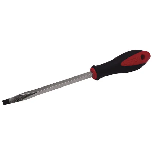Destornillador con mango bimaterial, punta plana barra cuadrada 3/8" x 12" Urrea, 8812