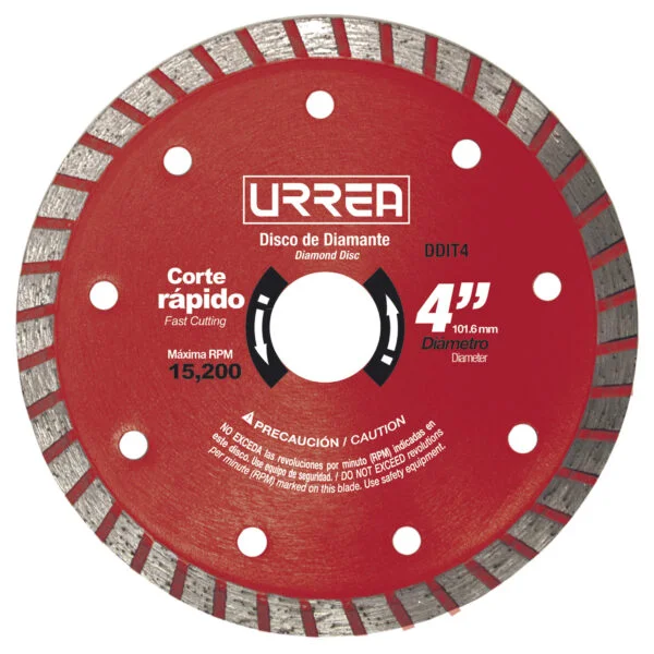 Disco de diamante turbo, 4" Urrea, DDIT4