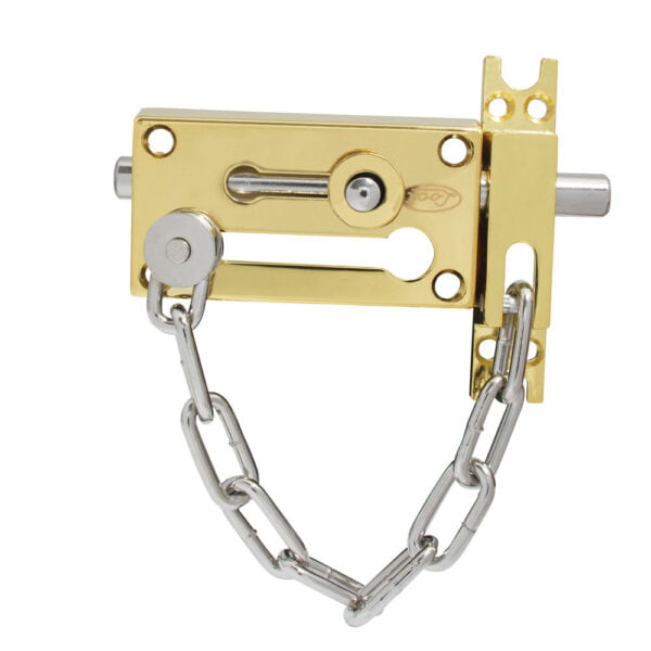 Pasador de sobreponer de cadena latón brillante Lock, L048LBB