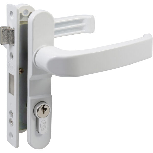 Cerradura Euro para puerta de aluminio función doble, blanco, llave estándar Lock, 10CL