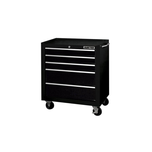 Gabinete móvil color negro 5 gavetas 27" Surtek, 125113