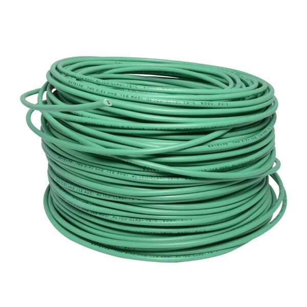 Cable eléctrico THW calibre 12, 100 m color verde Surtek, 136951