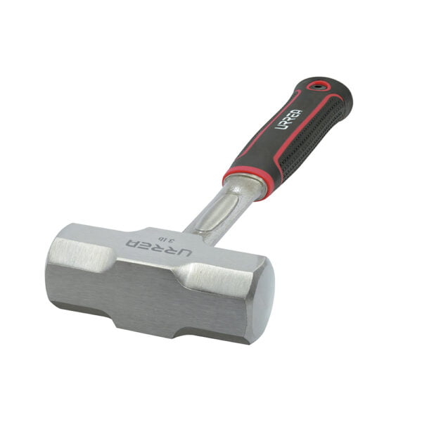 Marro octagonal forjado en una pieza con mango Rubber grip anti-vibración de 12-1/5", 3 lb Urrea, 1434AF