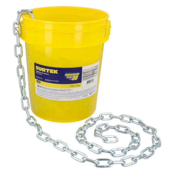 Cadena grado 30 galvanizada 25 kg, 1/4" Surtek, 150849