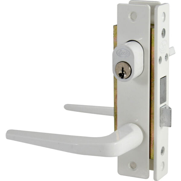 Cerradura clásica para puerta de aluminio función sencilla, blanco, llave estándar Lock, 17CL
