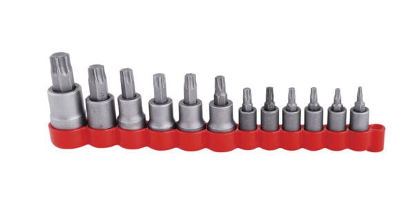 Juego de dados con punta torx cuadro de 1/4", 3/8" y 1/2", 12 piezas Urrea, 475254T