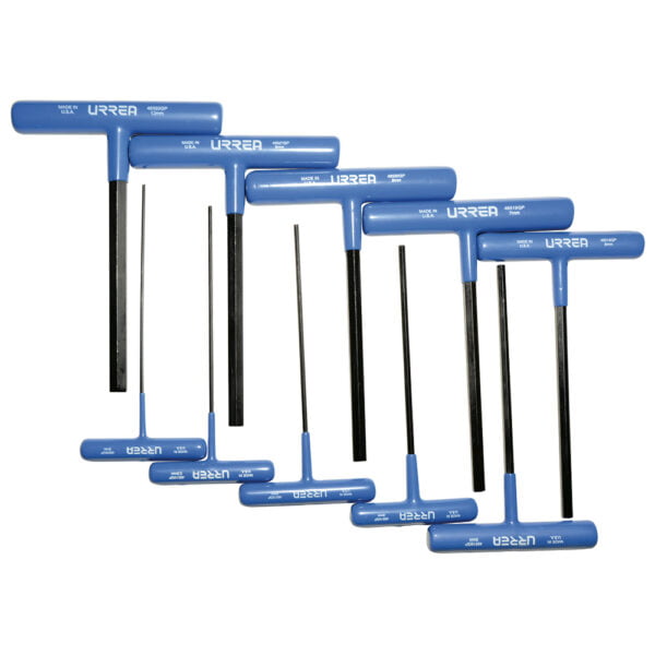 Juego de llaves hexagonales cortas tipo "T" ergonómicas, métricas, 10 piezas Urrea, 4965GPM
