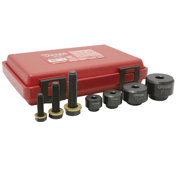 Juego de sacabocados para láminas de 5/8" a 1-1/4", 7 piezas Urrea, 50900