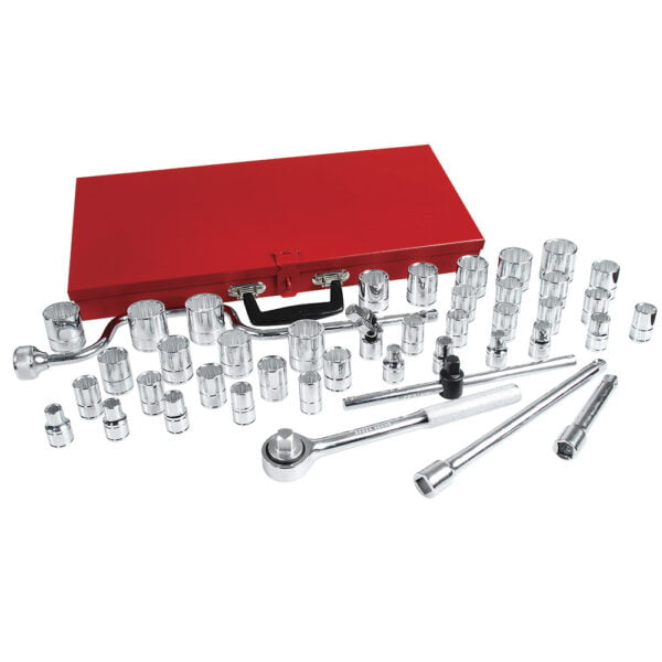 Juego de dados y accesorios cuadro de 1/2" combinado, 44 piezas Urrea, 5400SM