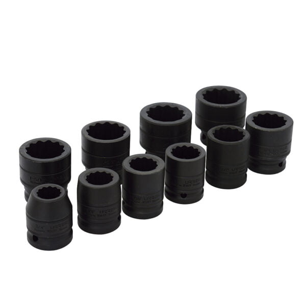 Juego de dados de impacto cuadro de 3/4", 12 puntas, en pulgadas, 10 piezas Urrea, 75101
