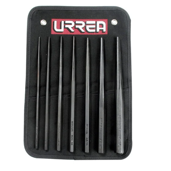 Juego de punzones guía botador largos, 7 piezas Urrea, 96A