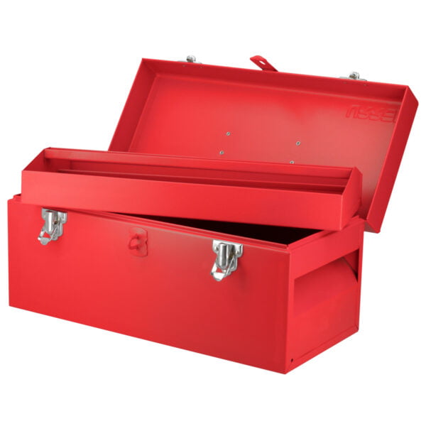 Caja portaherramientas metálica color rojo 16" x 7" x 7" Urrea, D3