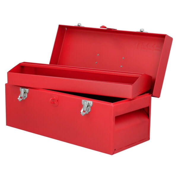 Caja portaherramientas metálica color rojo 17" x 7" x 7" Urrea, D4