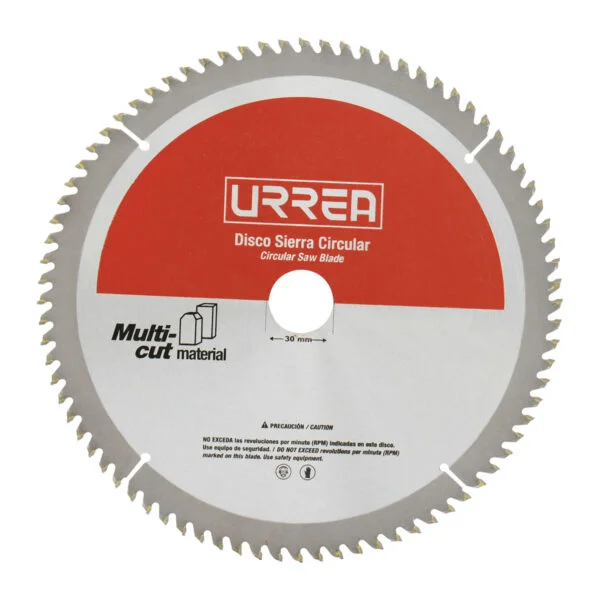 Disco para sierra circular para corte multi-material 100 dientes, 12" Urrea, DSA12100