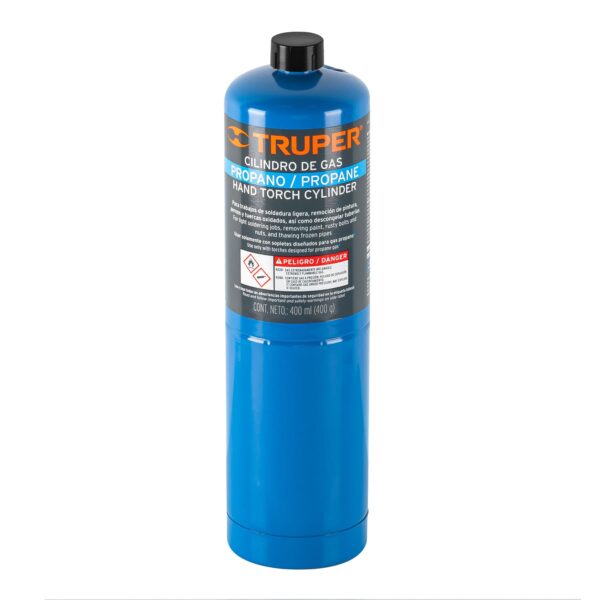 Cilindro de gas propano de 400 g, azul, Truper, 11913