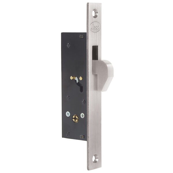 Cerrojo para embutir de gancho, níquel satinado, llave tetra, en caja Lock, L2101NI