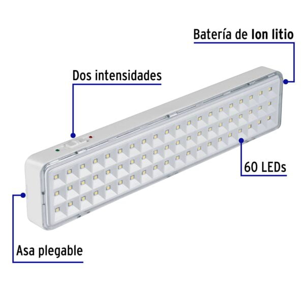 Lámpara de emergencia de 300 lm recargable, Volteck, 43008 - Image 2