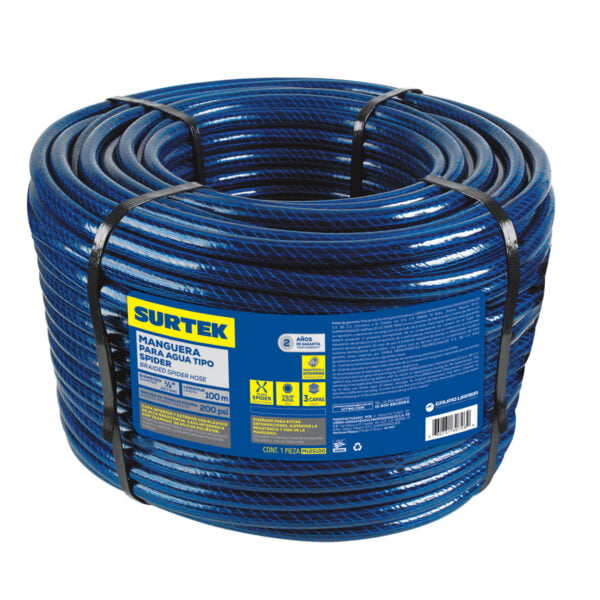 Manguera para jardín tejido spider en rollo 1/2", 100 m Surtek, M12S100