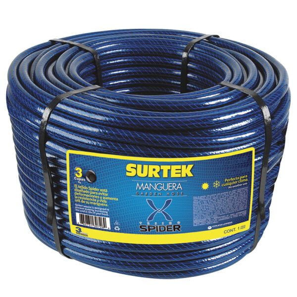 Manguera para jardín tejido spider en rollo 1", 100 m Surtek, M1S100
