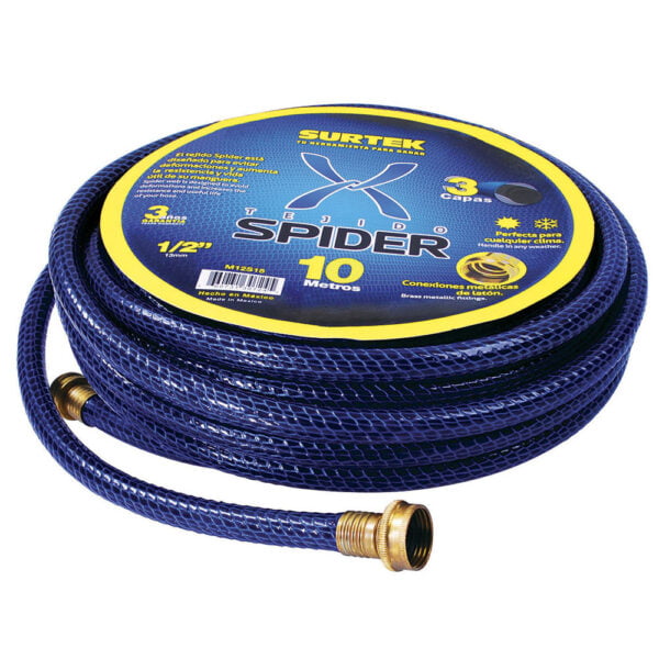 Manguera para jardín tejido spider con conector metálico 3/4", 25 m Surtek, M34S25