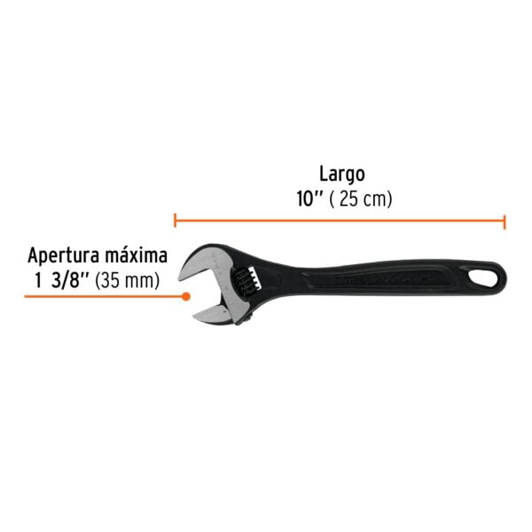 Llave ajustable (perico) 10' profesional pavonada, Expert, 15502 - Image 2