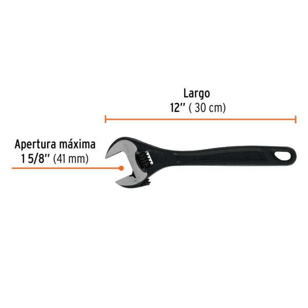 Llave ajustable (perico) 12' profesional pavonada, Expert, 15503 - Image 2