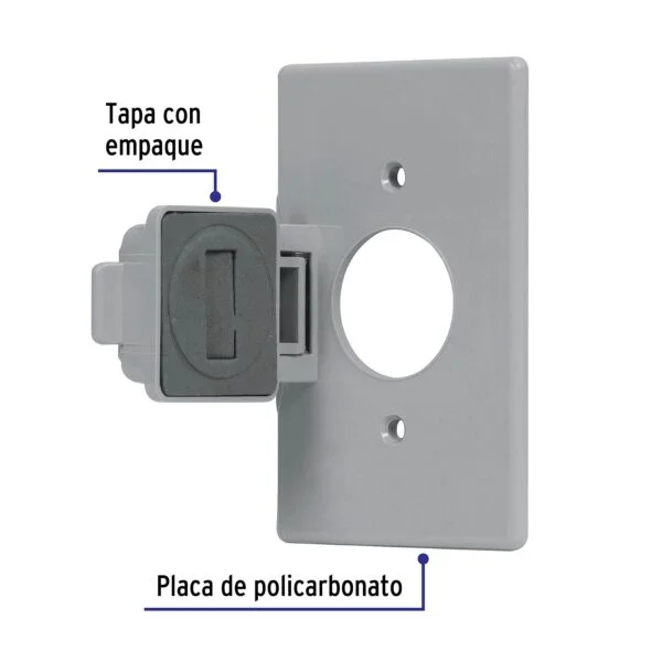 Placa contacto redondo, policarbonato,p/intemperie, Standard, 46411 - Image 2