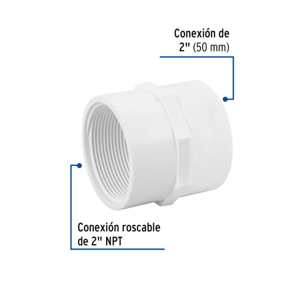 Adaptador hembra de PVC, 2', Foset, 45550 - Image 2