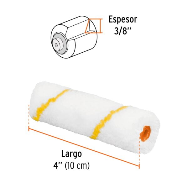 Felpa para mini rodillo de poliéster 4' x 3/8', Truper, 13911 - Image 3