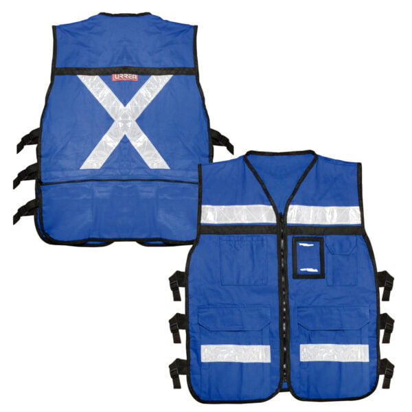 Chaleco de seguridad tipo supervisor cerrado con reflejante azul EG Urrea, USCH23