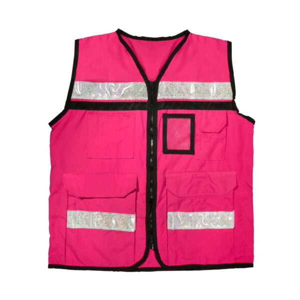 Chaleco de seguridad tipo supervisor cerrado con reflejante rosa G Urrea, USCH83