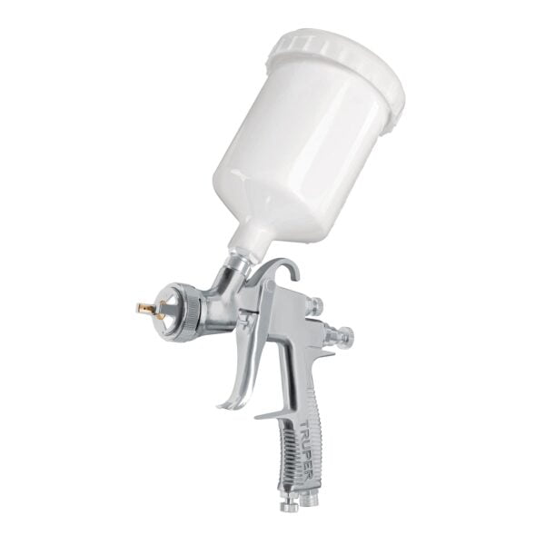 Pistola p/pintar gravedad LVLP vaso plástico, 1.7 mm, Truper, PIPI-451