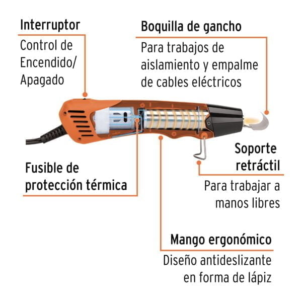 Mini pistola de calor 350 W, profesional, Truper, PISCA-AM