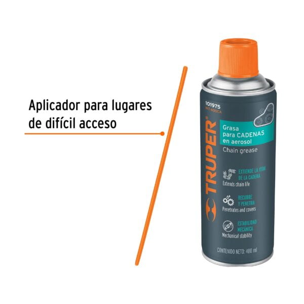 Lubricante de cadenas en aerosol 400 ml, Truper, WT-400CA