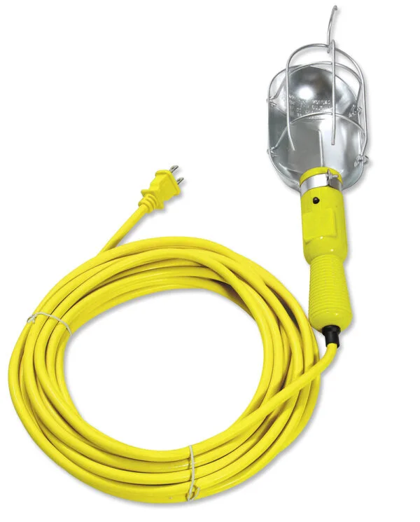 Lámpara de taller con canastilla metálica, color amarillo 8 m Surtek, 136096