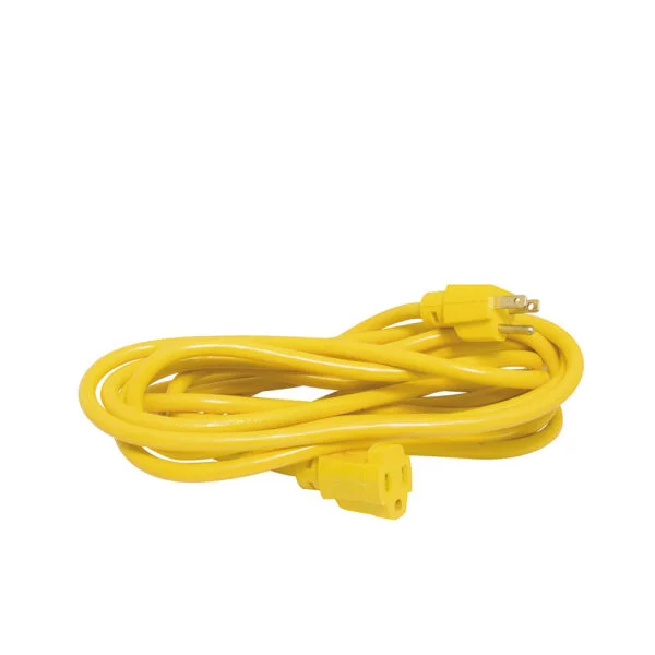 Extensión eléctrica uso rudo aterrizada color amarillo, 2.4 m Surtek, 136170
