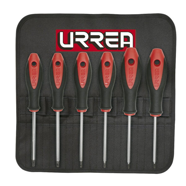 Juego de destornilladores con mango bimaterial punta torx, 6 piezas Urrea, 83W