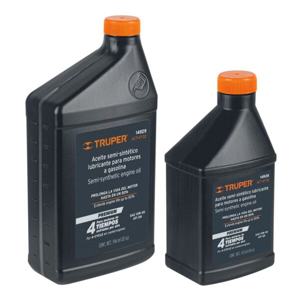 Aceite semi-sintético, motor 4 tiempos, 946ml (32oz), Truper, ACT-4T-32