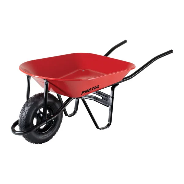 Carretilla 4.5 ft3 roja Neumática, bastidor tubular,Pretul, CAP-40NB