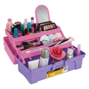 Caja cosmetiquera 14', rosa/morado, Pretul, CCO-14RP