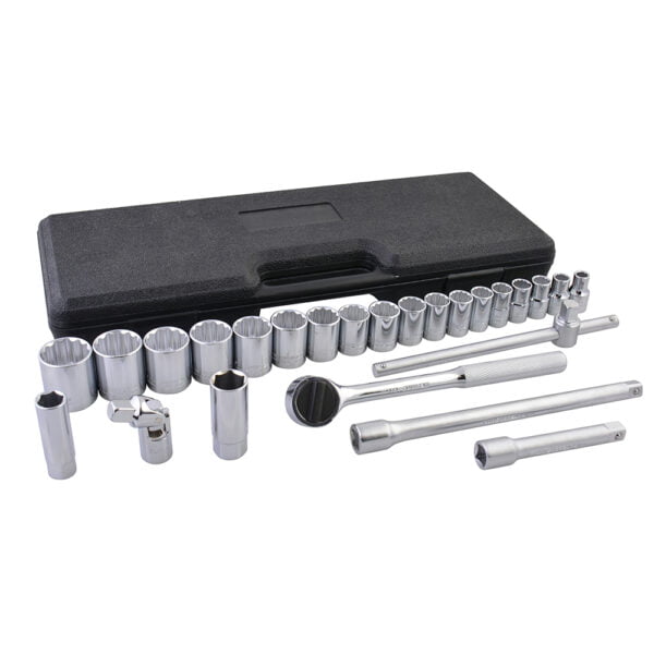 Juego de dados y accesorios cuadro de 1/2" combinado, 25 piezas Surtek, F5800C