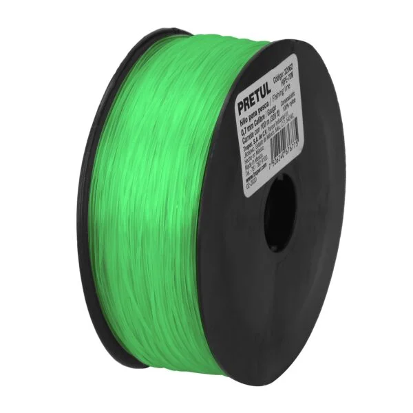 Carrete con 100 m de hilo para pesca verde calibre 0.70 mm, HIPE-70V