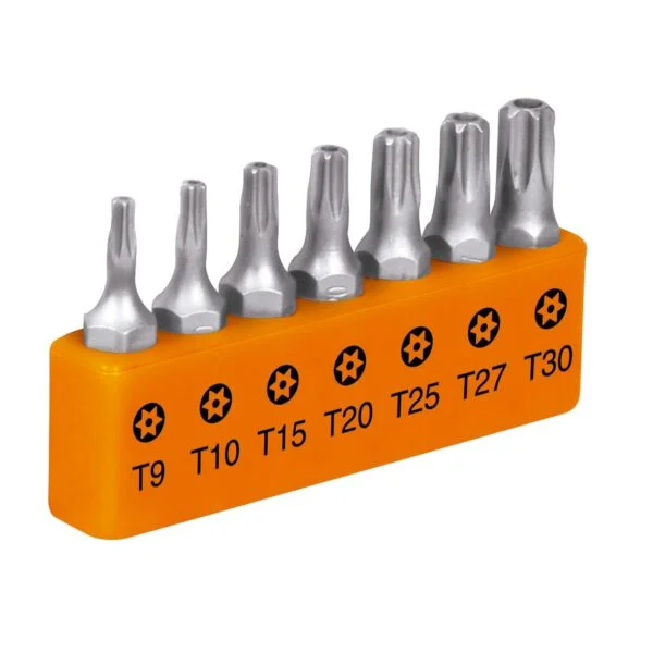 Juego de 7 puntas torx combinadas c/seguro largo 1', Expert, P7-15TS