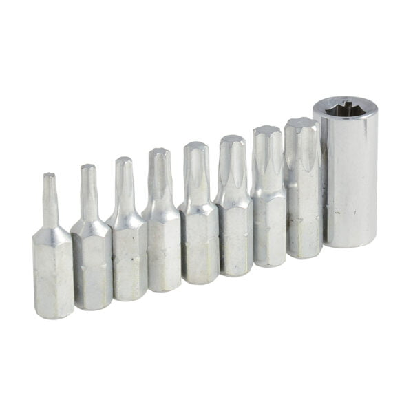Juego de puntas Torx hexágono de 1/4" con adaptador, 9 piezas Surtek, PFTX9