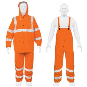 Conjunto impermeable doble capa naranja con reflejante, CH, TRA-NAR-S